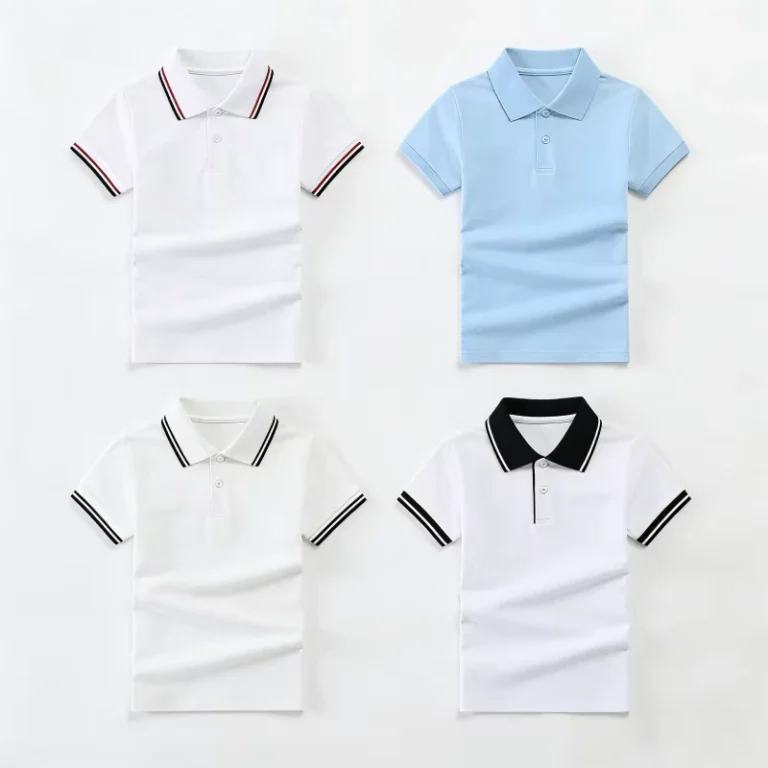 Summer-Kids-School-Uniform-Short-Sleeve-Polo-Classic-Design-Cotton-Casual-T-Shirt-for-Boys-Primary-Middle-School-Class-Uniform