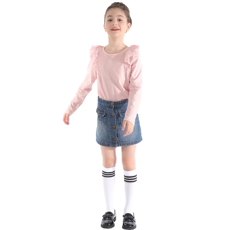 Summer-Kids-Sporty-Stripes-Thin-Knitted-Mid-Calf-Knee-High-Girls-School-Uniform-Sport-Socks