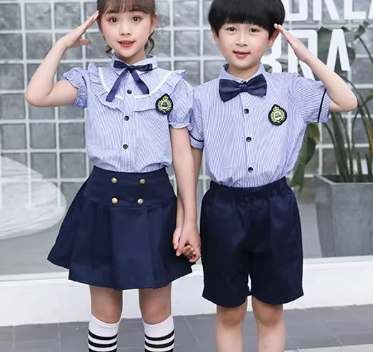 Summer-Light-Blue-Short-Sleeve-Kindergarten-Primary-School-Uniform