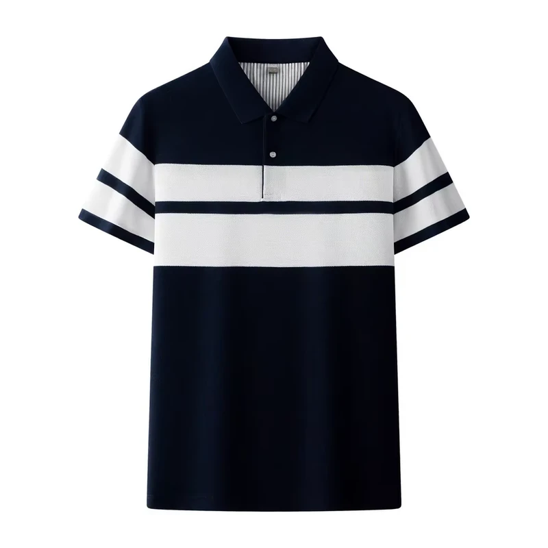 Summer-Parson-Dragon-Mens-Breathable-Fashion-Jersey-Anti-Pilling-Striped-Short-Sleeve-Solid-For-Polo-Shirt-For-Middle-Aged