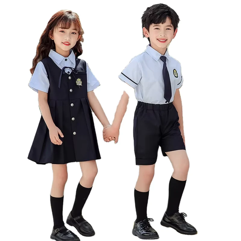 Summer-Performance-School-Uniforms-Suit-Jumper-Dress-Children-School-Uniform