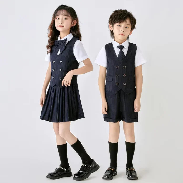 Summer-Performance-and-Graduation-Costume-for-Elementary-School-Kindergarten-Choir-Class-Childrens-School-Uniform-Shirt-Set