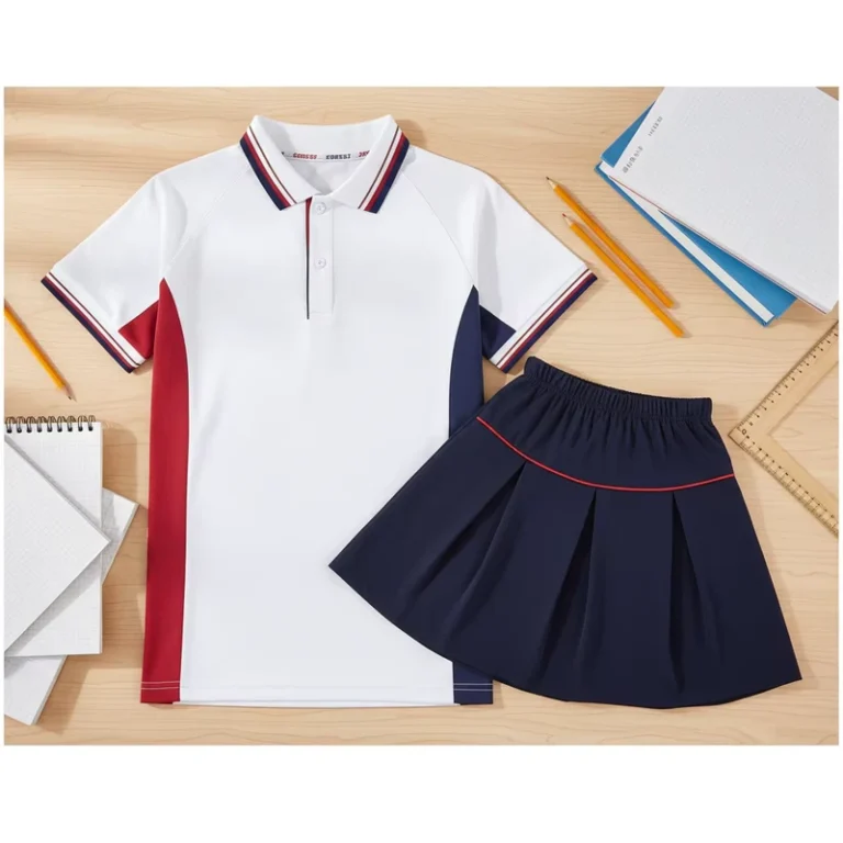 Summer-School-Uniform-Set-Kids-School-ClothingCustom-Design-White-Polo-Shirt-Navy-Shorts-Skirt-Lightweight-521001