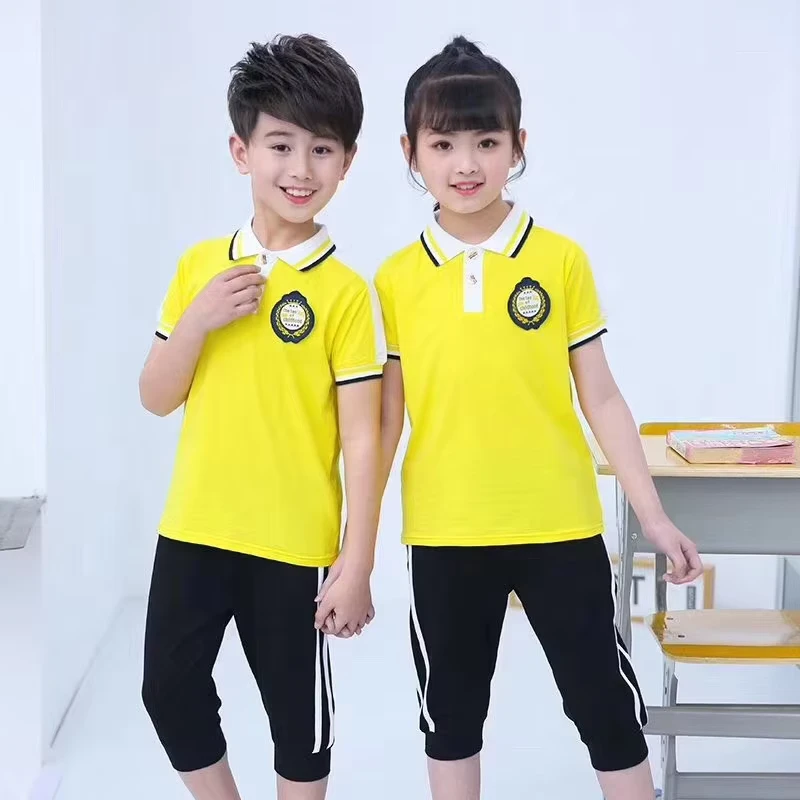 Summer-School-Uniforms-Sports-T-Shirts-Unisex-Polo-Shirt-for-Kindergarten-and-Primary-Students