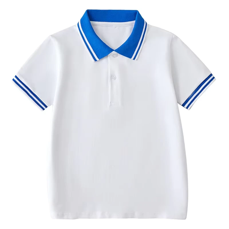 Summer-Short-Sleeve-Polo-Shirts-Turn-Down-Collar-School-Uniform-T-Shirts-for-Kids-Students-Girls-Class-Uniforms