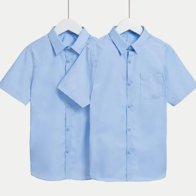 Summer-Short-Sleeve-Shirt-Unisex-Kids-School-Uniform