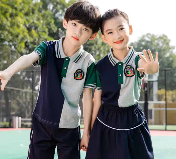 Summer-Short-Sleeve-T-Shirt-and-Skirt-Primary-School-Uniform