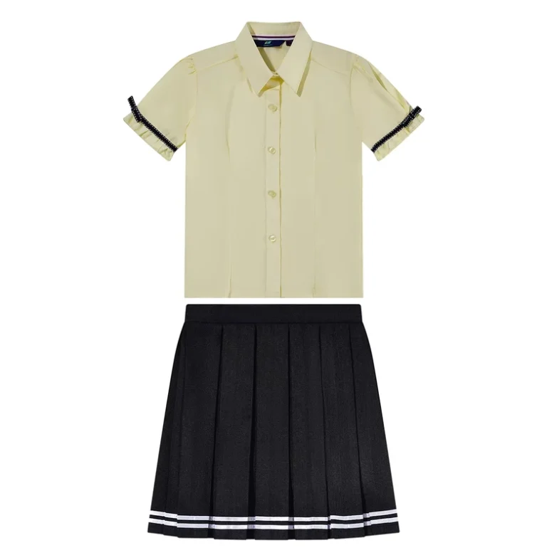 Summer-Were-School-Classroom-Classmate-Clothes-Set-for-Student-Girls-Dress-Short-Sleeved-Skirt-School-Uniform-Set