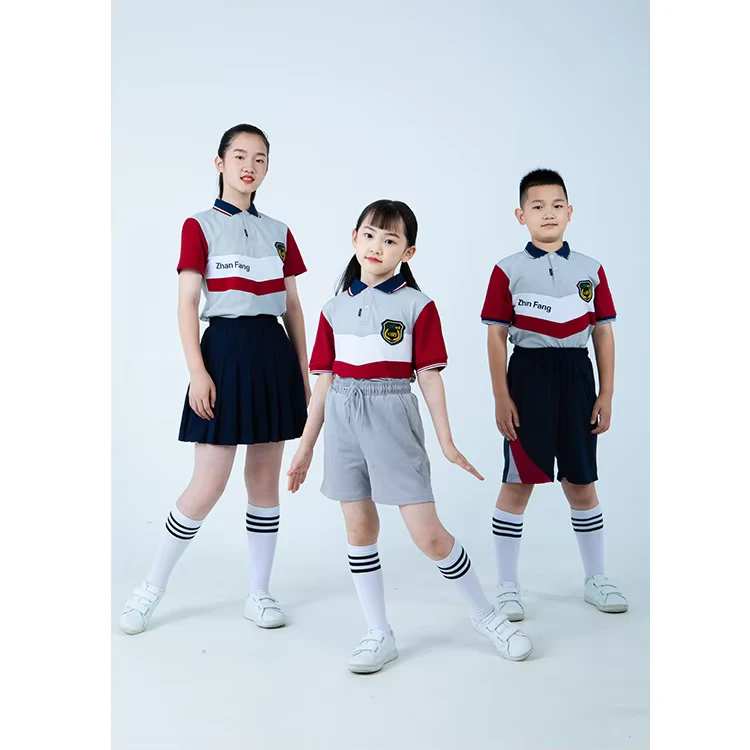 Supply-OEM-Custom-Primary-Skirt-School-Uniform-Short-Sleeve-Shirt-Outfit-School-Uniform-Short