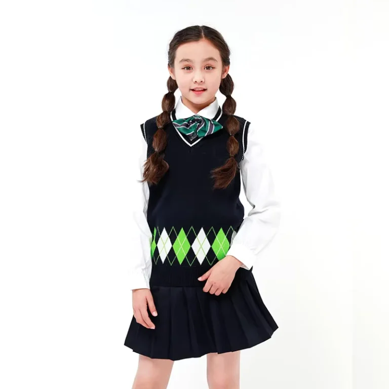 Tasteful-Korean-School-Uniforms-Kids-Sweater-Outwear-V-Neck-Sleeveless-Vest-for-Girl-Uniform