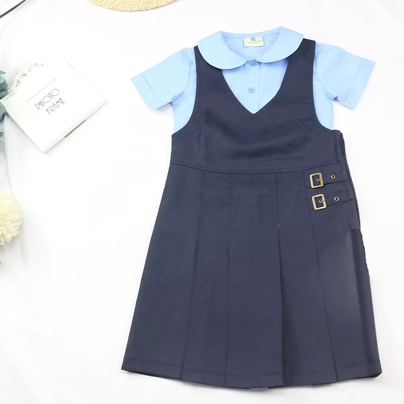 Teenager-Girls-Sleeveless-Jumpsuit-for-Kids-School-Uniform-Sleeveless-Jumper-Dress-With-Pleated-Skirt
