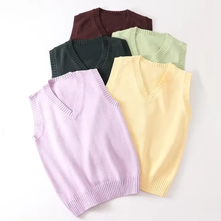 Teenager-School-Girl-Uniform-Sleeveless-Sweaters-Women-Vest-Students-Girls-V-Neck-Knitted-Pullover-Female-Waistcoat-Ladies-Tops