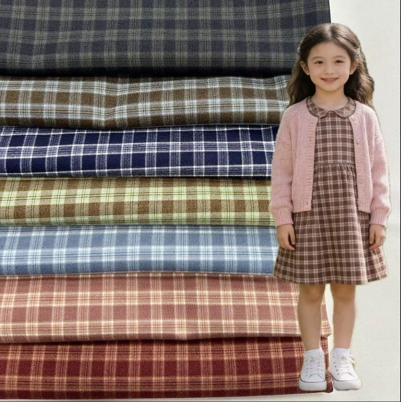 Textile-School-Uniform-Various-Colors-Polyester-Cotton-Rayon-Woven-Yarn-Dyed-Plaid-Check-6.5cm-for-Garments-Clothing-1