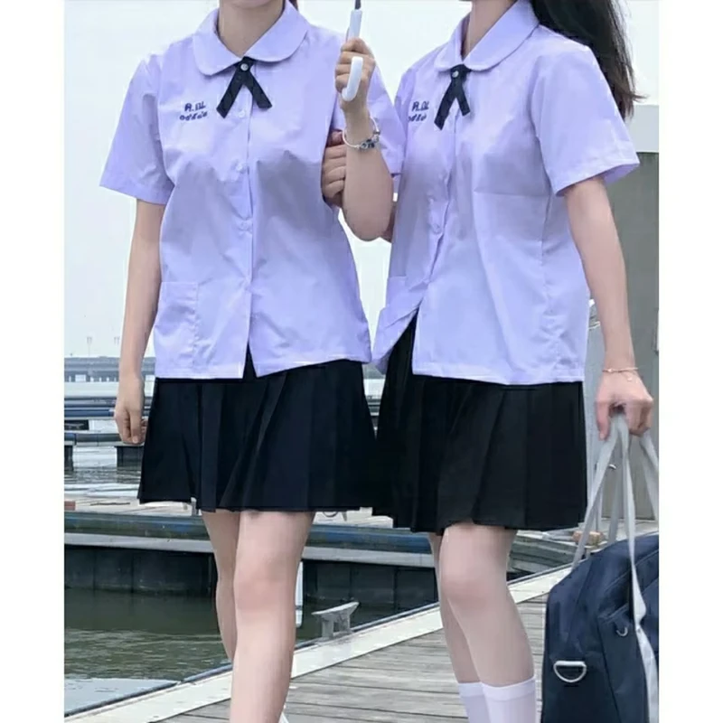 Thailand-High-School-Clothing-Supplier-Custom-Shirt-Set-Middle-School-Girls-School-Shirts-Uniform-With-Tie