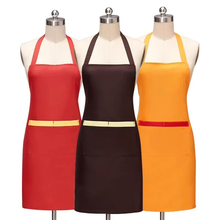 Three-Pockets-Woven-Cotton-Art-Painting-School-Fashion-Restaurant-Bar-Waist-Apron-Custom-Logo-Unisex-Cooking-Barista-Apron