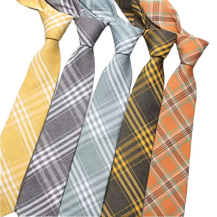 Trendy-School-Uniform-Ties-Accessories-New-Design-Plaid-Cotton-Neckties