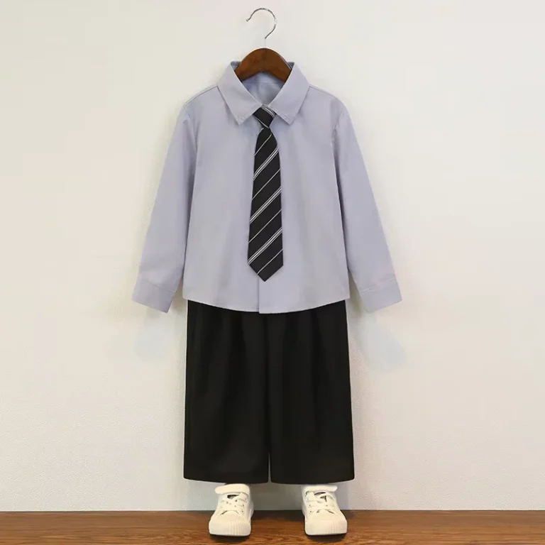 Two-Piece-Boys-Polyester-Needle-Detecting-Tracksuit-Summer-School-Uniform-for-Children-Graduation-Outfit
