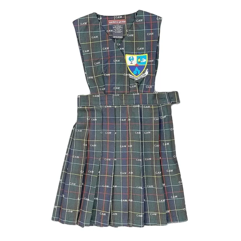 UK-Style-Girl-School-Uniform-Tartan-Pinafore-Comfortable-Fabric-Pattern-School-Uniform-Dress-School-Logo-Custom