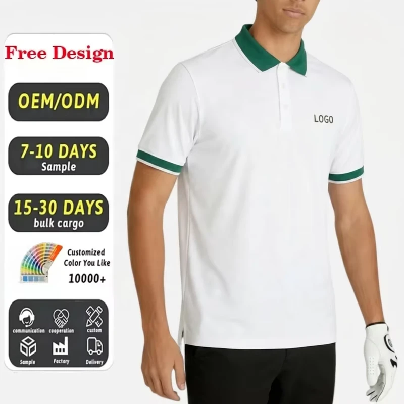 Uniform-Golf-Polo-Men-Custom-Logo-Embroidery-Rib-Collar-Plain-Golf-Shirts-High-Quality-Breathable-Plain-Golf-Apparel