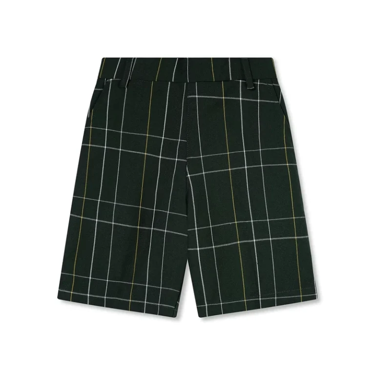 Uniform-Manufacture-Factory-Price-OEM-ODM-Custom-Style-Boys-Dark-Green-Plaid-Pants-Primary-School-Uniform-for-Student