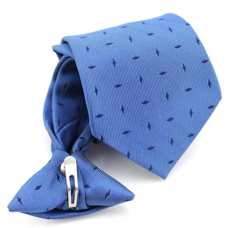 Uniform-School-Tie-Pretied-Custom-Polyester-Woven-Geometric-Diamond-Blue-Ready-to-Wear-Men-Clip-on-Neck-Tie
