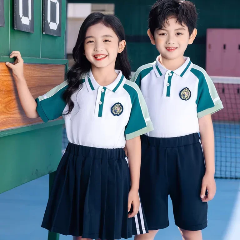 Uniform-Shirt-for-Primary-School-and-Kindergarten-Student-Skirt-and-Pants-Kids-Uniform-Custom-Design-Summer-Children-Woven