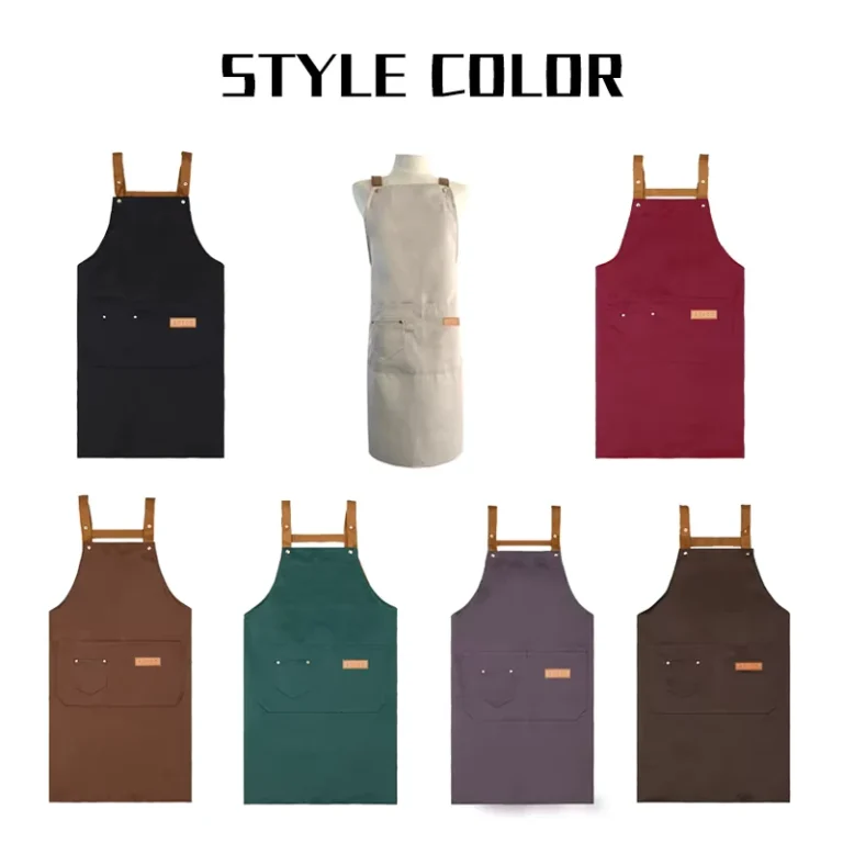 Unisex-Adjustable-Waist-Polyester-Kitchen-Apron-Customizable-with-Logo-Features-Shoulder-Straps-Suitable-for-Restaurant-Use