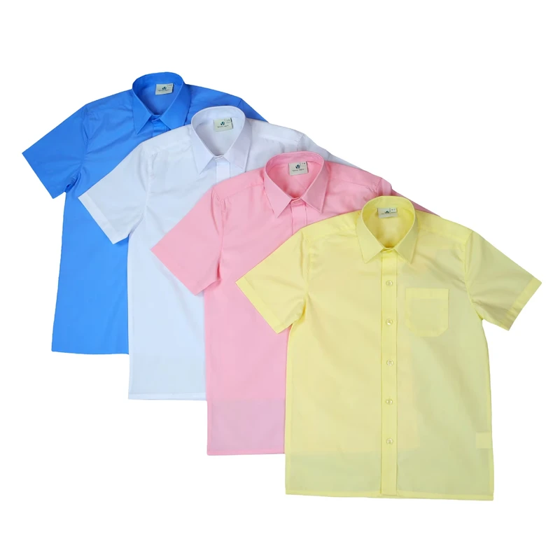 Unisex-Classic-Design-Summer-Short-Sleeve-Dress-Shirts-Comfort-School-Uniform-Tops-for-Boys-for-Children