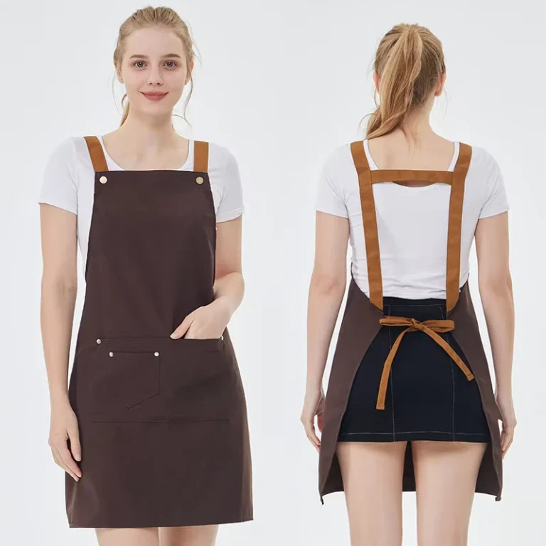 Unisex-H-Straps-Work-Apron-Durable-Waterproof-Kitchen-Cafe-Apron-with-Multi-Pockets-for-Waitress-Barista-Bartender-Server
