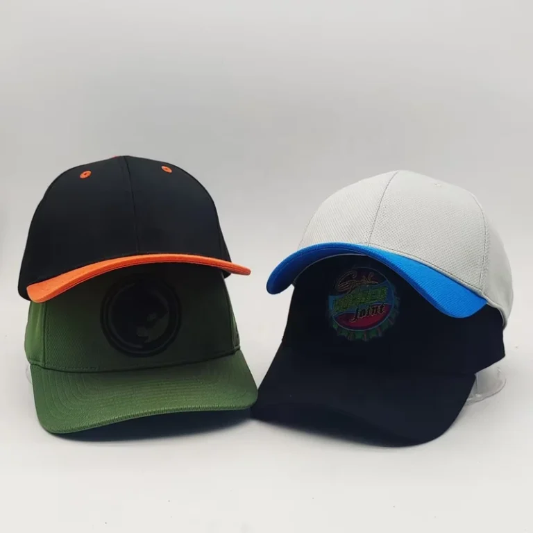 Unisex-Hats-Slightly-Curved-Brim-Green-Fabric-6-Panels-Structured-Fitted-Caps-With-Custom-Embroidery-Logo-Fashion-Outdoors