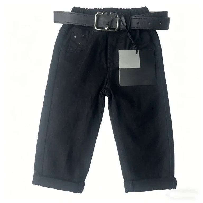 Unisex-Kids-Casual-Long-Pants-with-Belt-Simple-Solid-Color-Elastic-Waist-Toddler-Chino-Pants-All-Match