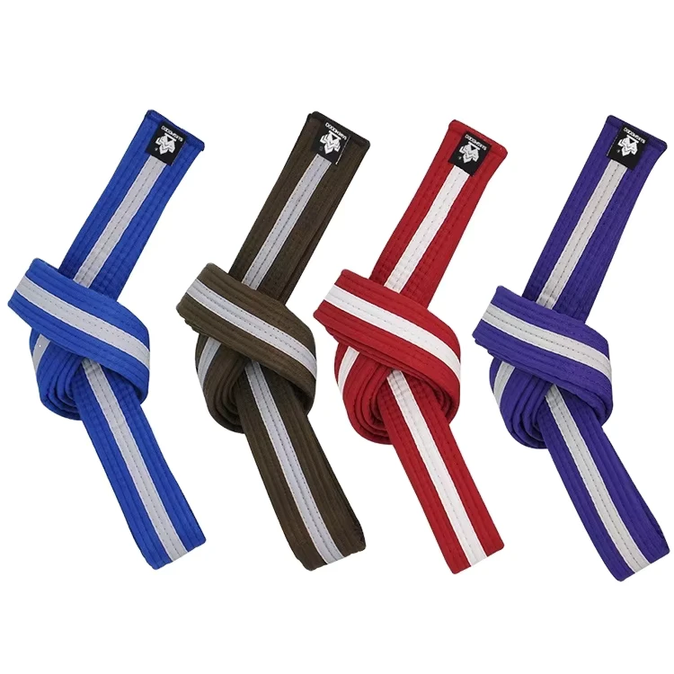 Unisex-Polyester-Martial-Arts-Uniform-Belt-with-Solid-Colors-and-Black-Stripes-4