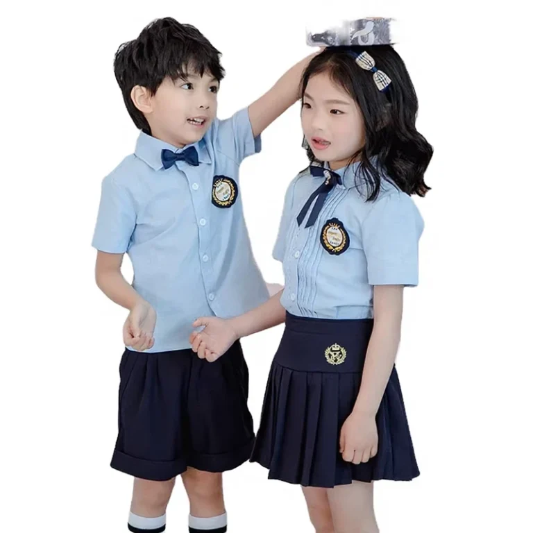 Unisex-School-Uniform-Set-for-Kids-with-Shorts-Pleated-Skirt-Custom-School-Shirts-for-Primary-Middle-School-Students
