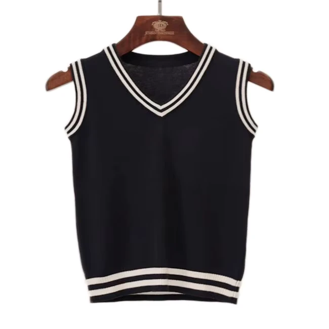 Unisex-Spring-Autumn-School-Uniform-V-Neck-Pullover-Sweaters-for-Children