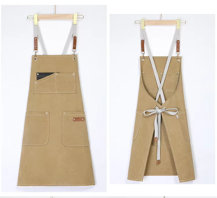 Unisex-Worker-Uniform-Canvas-Bib-Aprons-Custom-Logo-Kitchen-BBQ-Bar-Work-Commercial-Cafe-Restaurant-Chef-Cotton-Waiter-Clothing