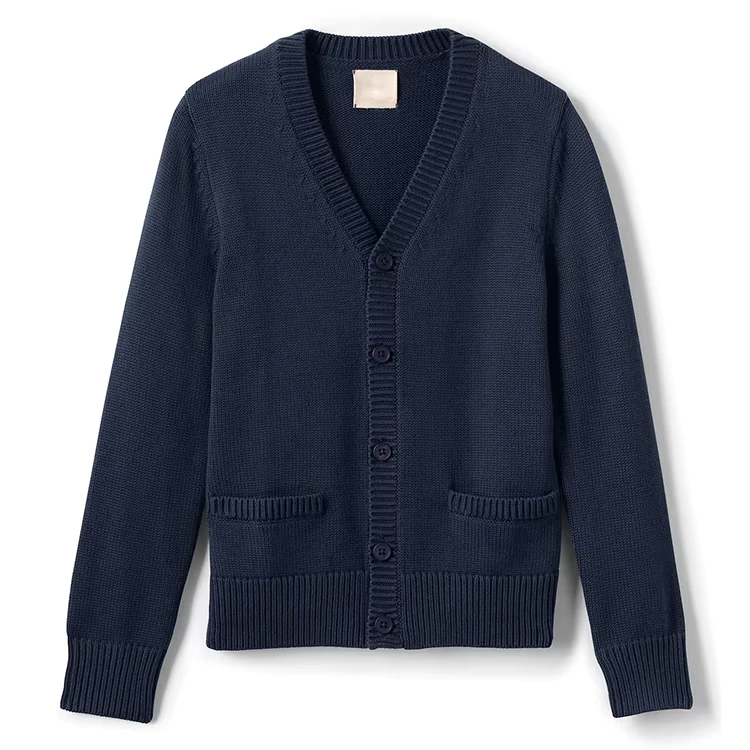 V-Neck-Single-Breasted-Pure-Cotton-Primary-Designs-Rib-Knit-School-Uniform-Boys-GirlsPerformance-Button-Front-Cardigan-Sweater