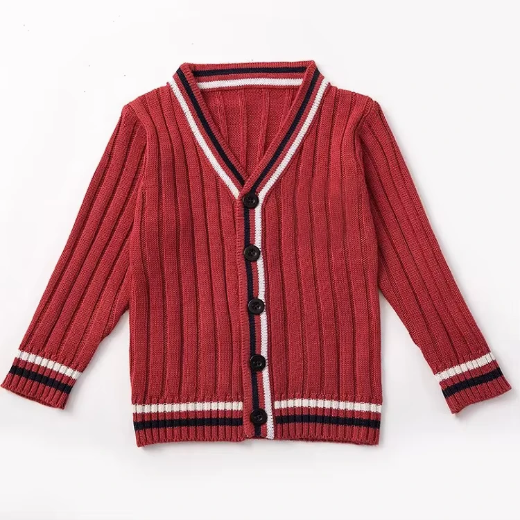 VSCOO-Cable-Long-Sleeve-V-Neck-Knitting-Unisex-Kids-Sweater-School-Uniform-Cardigan-Coat-Rib-Knitwear