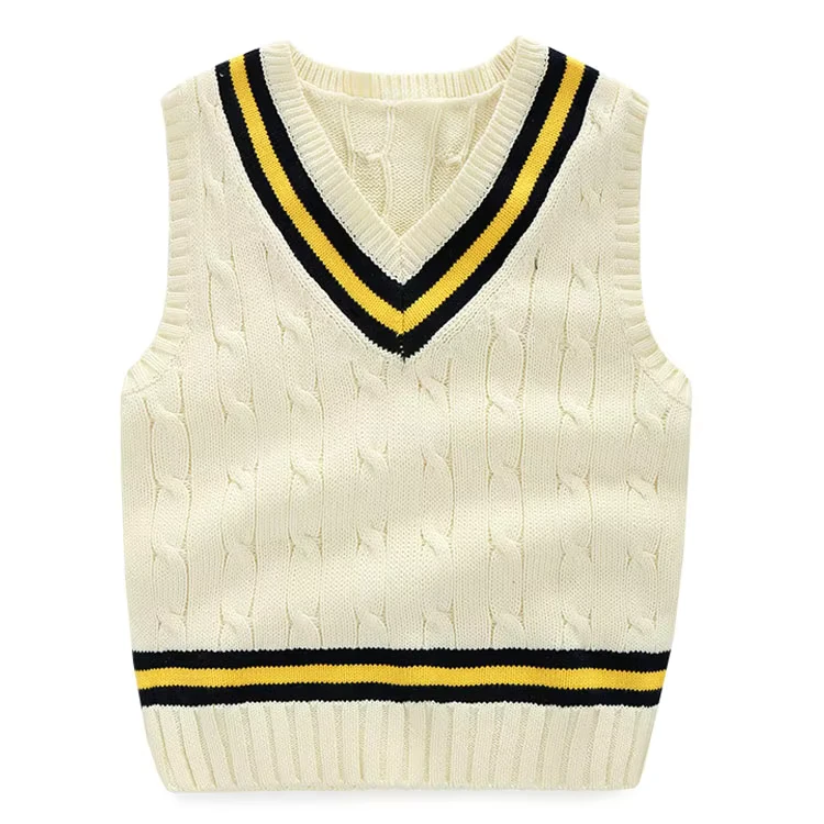 VSCOO-High-Quality-Unisex-Autumn-Sleeveless-V-Neck-Sweater-Vest-Knitwear-School-Uniform-Anti-shrink-Breathable