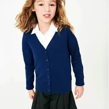 VSCOO-Solid-Color-v-Neck-Long-Sleeve-Knitting-Cardigan-School-Uniform-Winter-Sweater