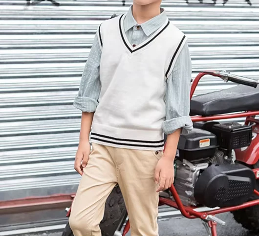 VSCOO-Vest-Student-Uniform-Boys-Vest-Sweater-Supplies-Primary-Knitting-Pullover-v-Neck-Unisex-Sweater