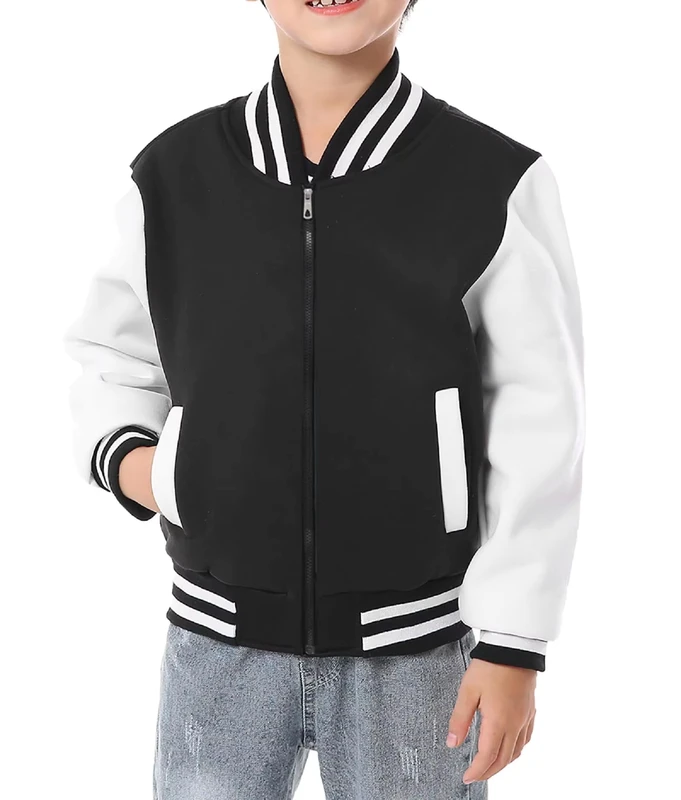 Varsity-Jacket-for-Girls-and-Boys-Zipper-Sports-Outerwear-School-Uniform-Coat-Mens-Jacket