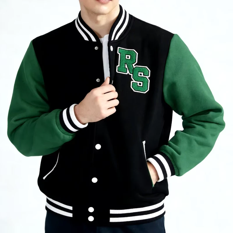 Varsity-School-Leaver-Jacket-Custom-Logo-Chenille-Patch-Embroidered-Front-Vintage-OEM-Stitched-Name