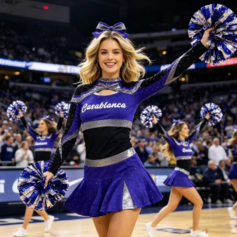 Varsity-purple-Black-Silver-Rhinestone-Cheerleading-Uniform-Long-Sleeve-Top-Skirt-pants-Set-for-Cheer-Competitions-and-Events