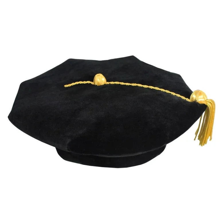 Velvet-Doctoral-Tam-With-Golden-Bullion-Tassel-Graduation-Hat-8-Sides