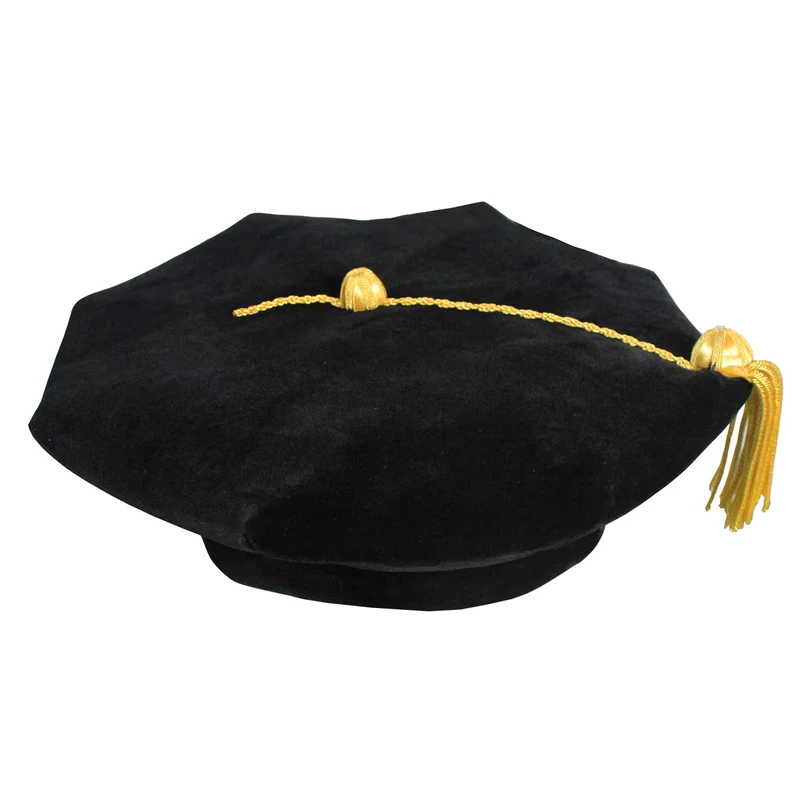 Velvet-Doctoral-Tam-With-Golden-Bullion-Tassel-Graduation-Hat-8-Sides