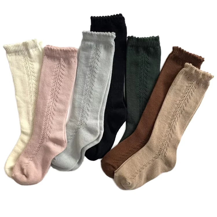 Warm-Knitted-Cotton-Baby-Girls-Knee-High-Socks-Spanish-Dress-Sock-Type-Hollow-Crew-for-School-Uniforms-for-Spring-Season