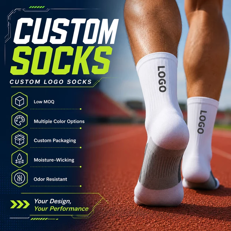 White-Custom-Logo-Athletic-Socks-Comfortable-Running-Workout-Mid-Tube-Socks-Men-Custom-Sport-Sock-With-Logo