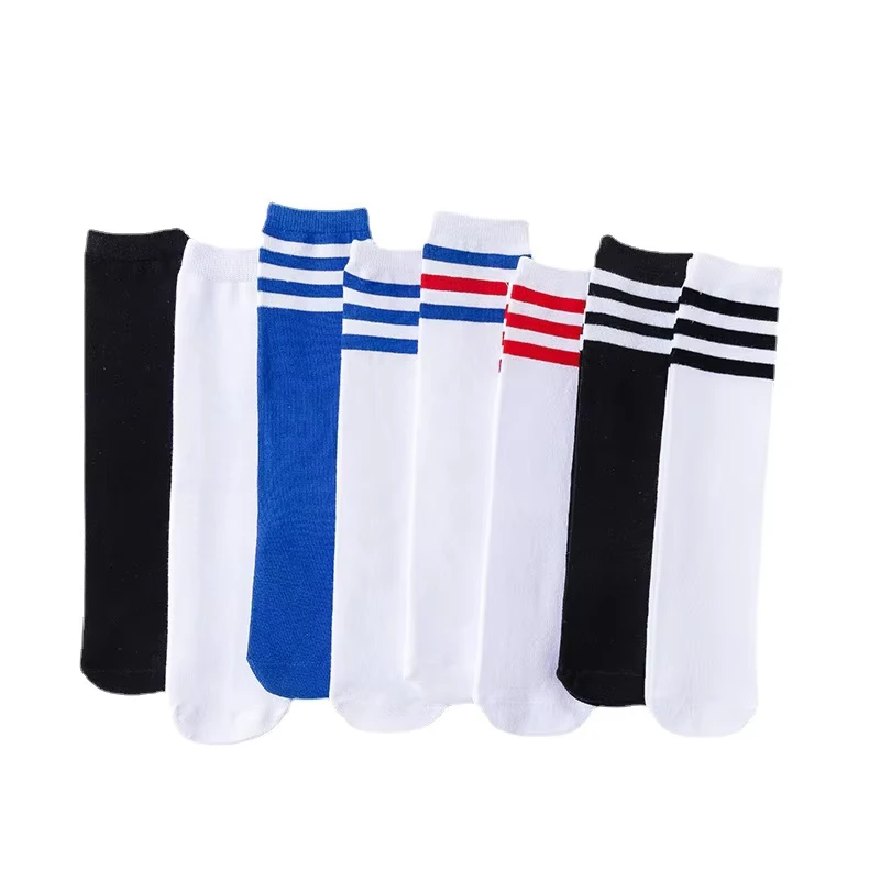 White-School-Uniform-Socks-Long-Knee-High-Fashion-Football-Design-Casual-Knitted-Breathable-for-Girls