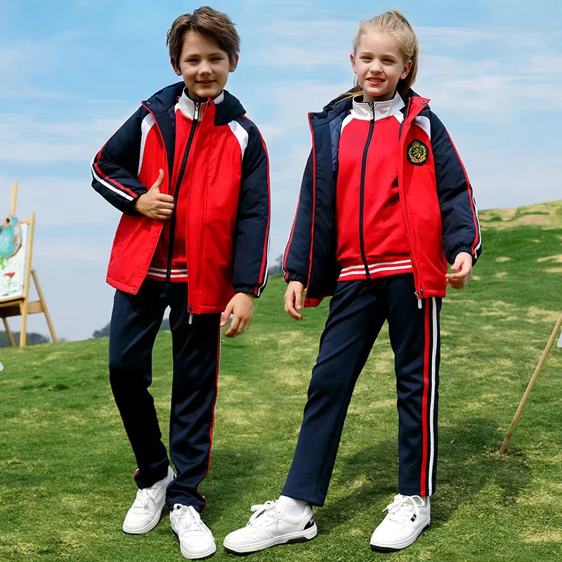 Winter-Children-School-Uniform-Sets-Unisex-Thickened-Polyester-Cotton-Jackets-for-K-12-Students