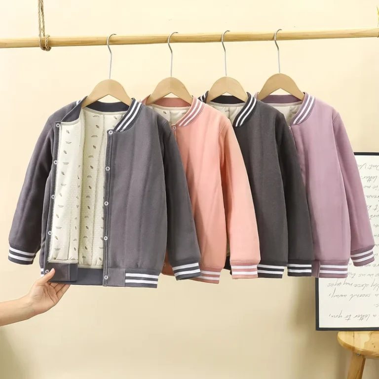 Winter-Warm-Quilted-V-Neck-Jacket-for-Boys-and-Girls-Solid-Pattern-School-Uniform-Blazer-School-Garment